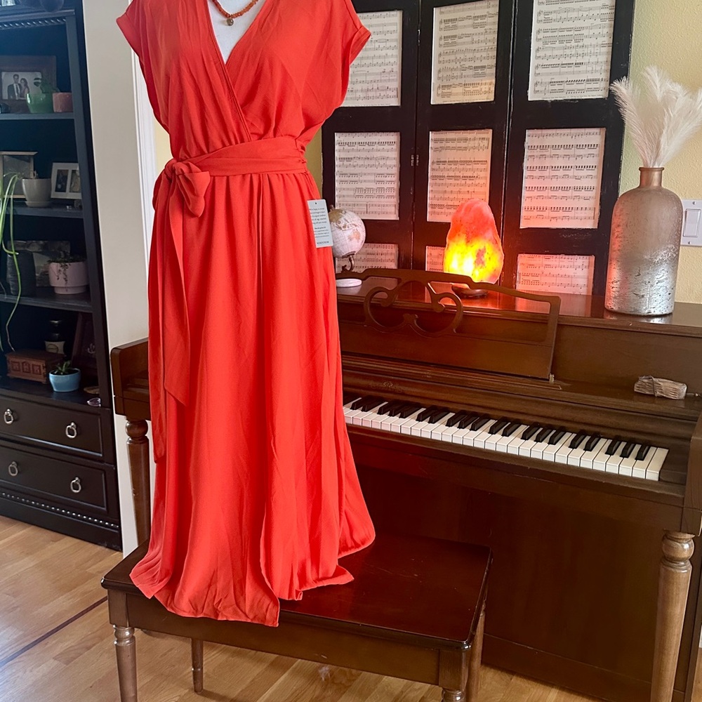 Meghan LA Vibrant Orange Maxi Dress